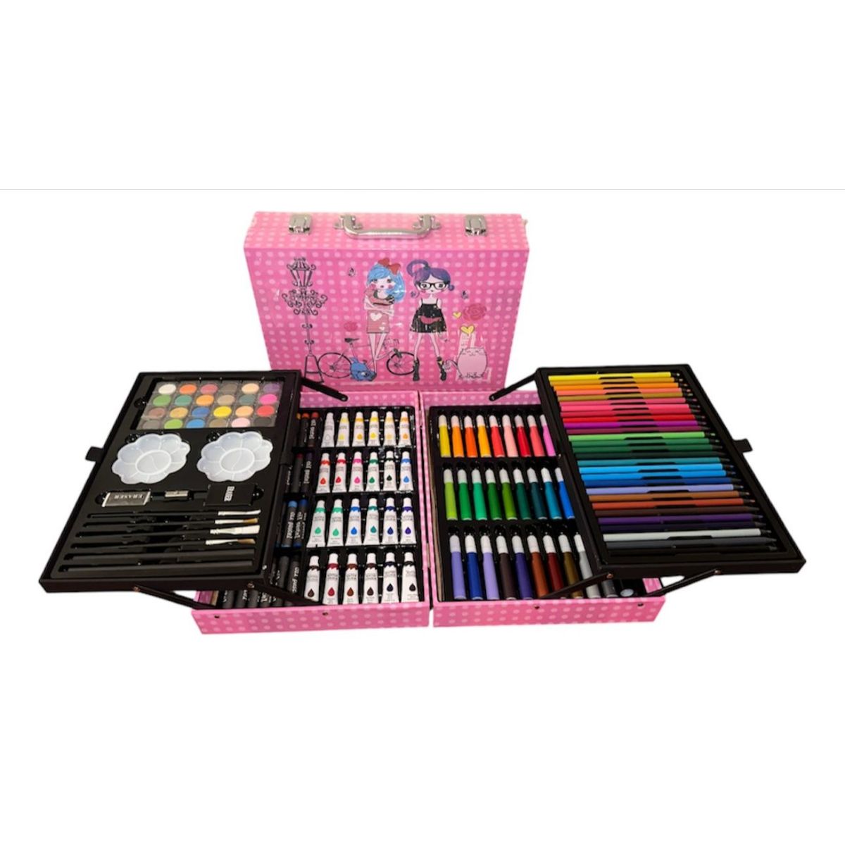 GENERICO - Set De Artes De 145 Colores Con Maleta De Niñas Muñeca