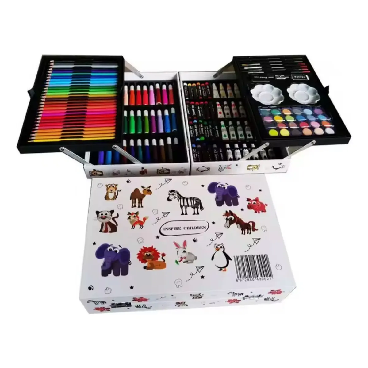 GENERICO - Set De Artes De 145 Colores Con Maleta De Niñas Animalitos