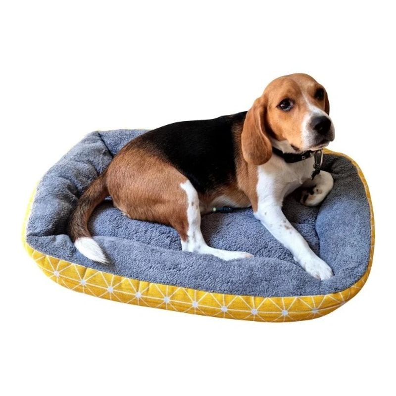 NO LOGO - Cama Mascota Perro Gato Rectangular 60 X 40 Cms Amarillo
