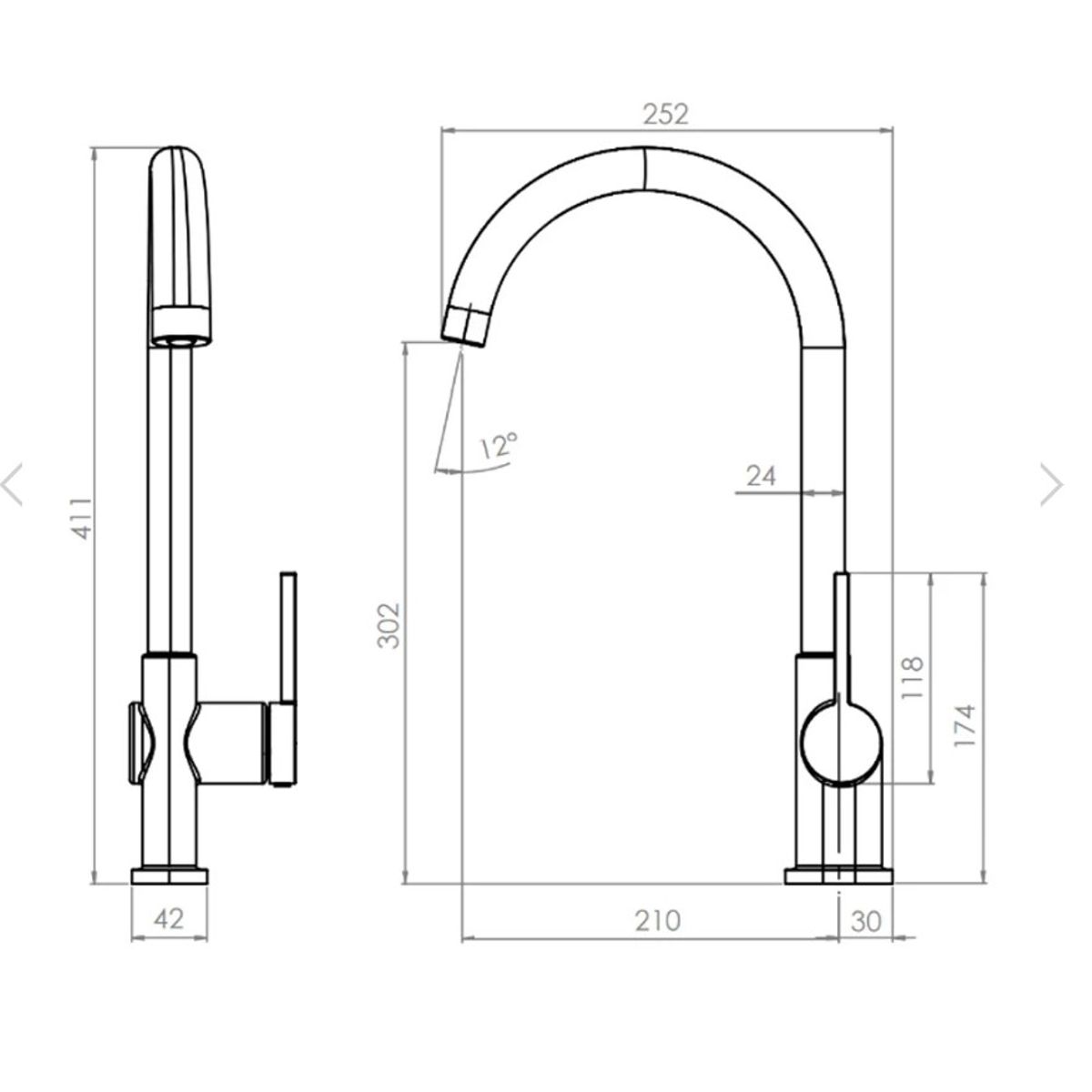 STRETTO - Monomando Lavaplatos Ravello Cromo