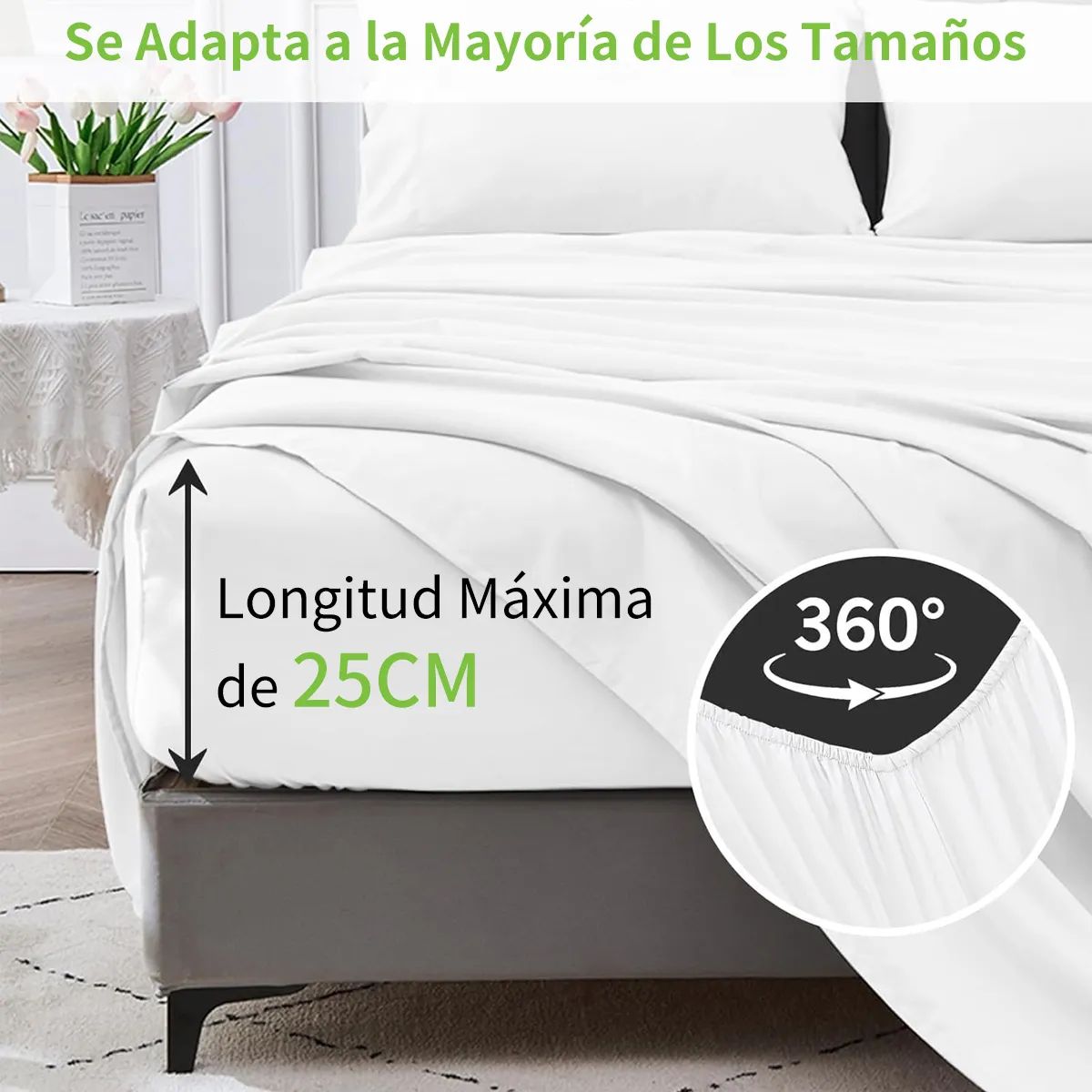 SUPERCENTER - Juego De Sabanas 2 Plazas 4 Piezas Blanco