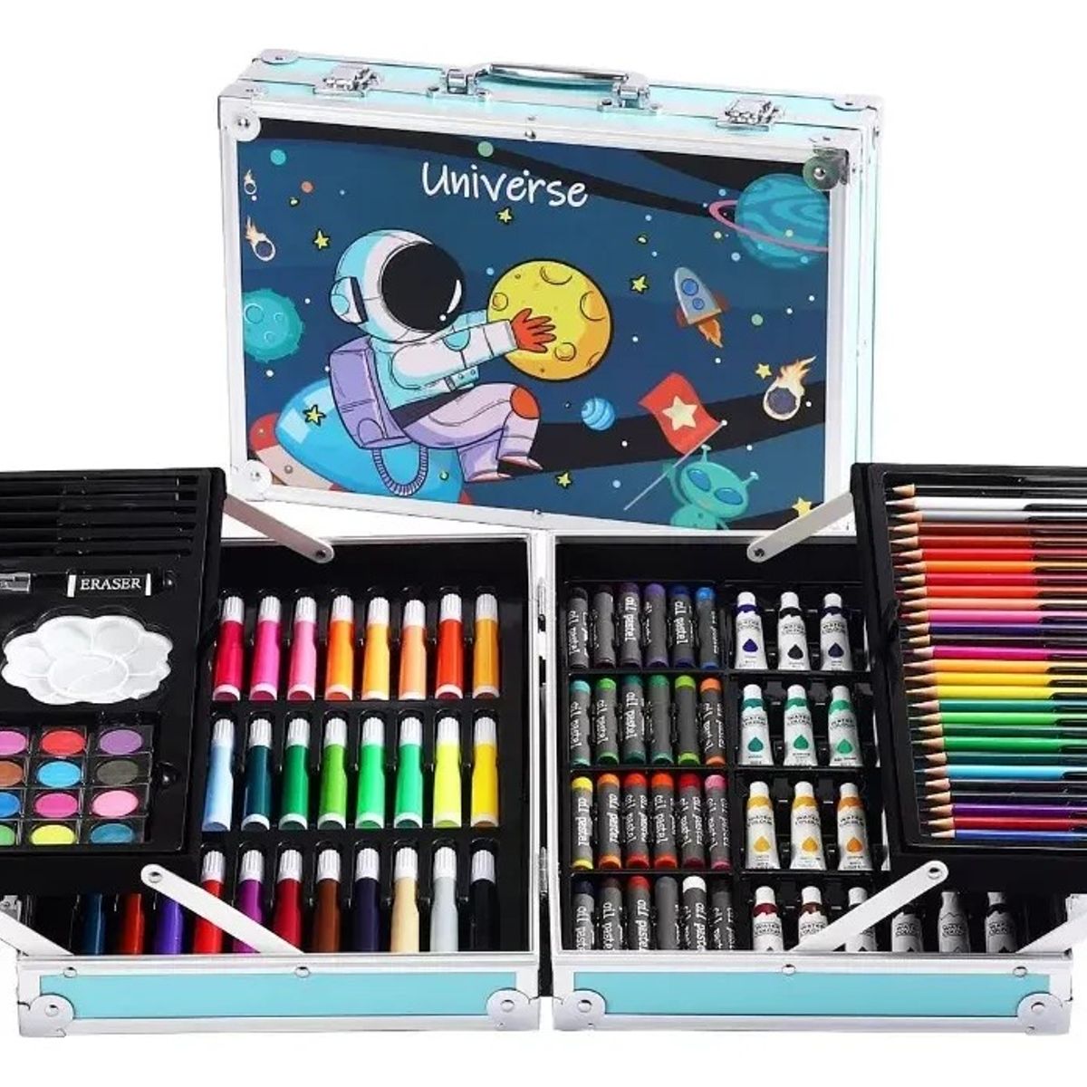 NO LOGO - Kit Dibujo Niño 133 Piezas Pintura Arte En Maleta Aluminio