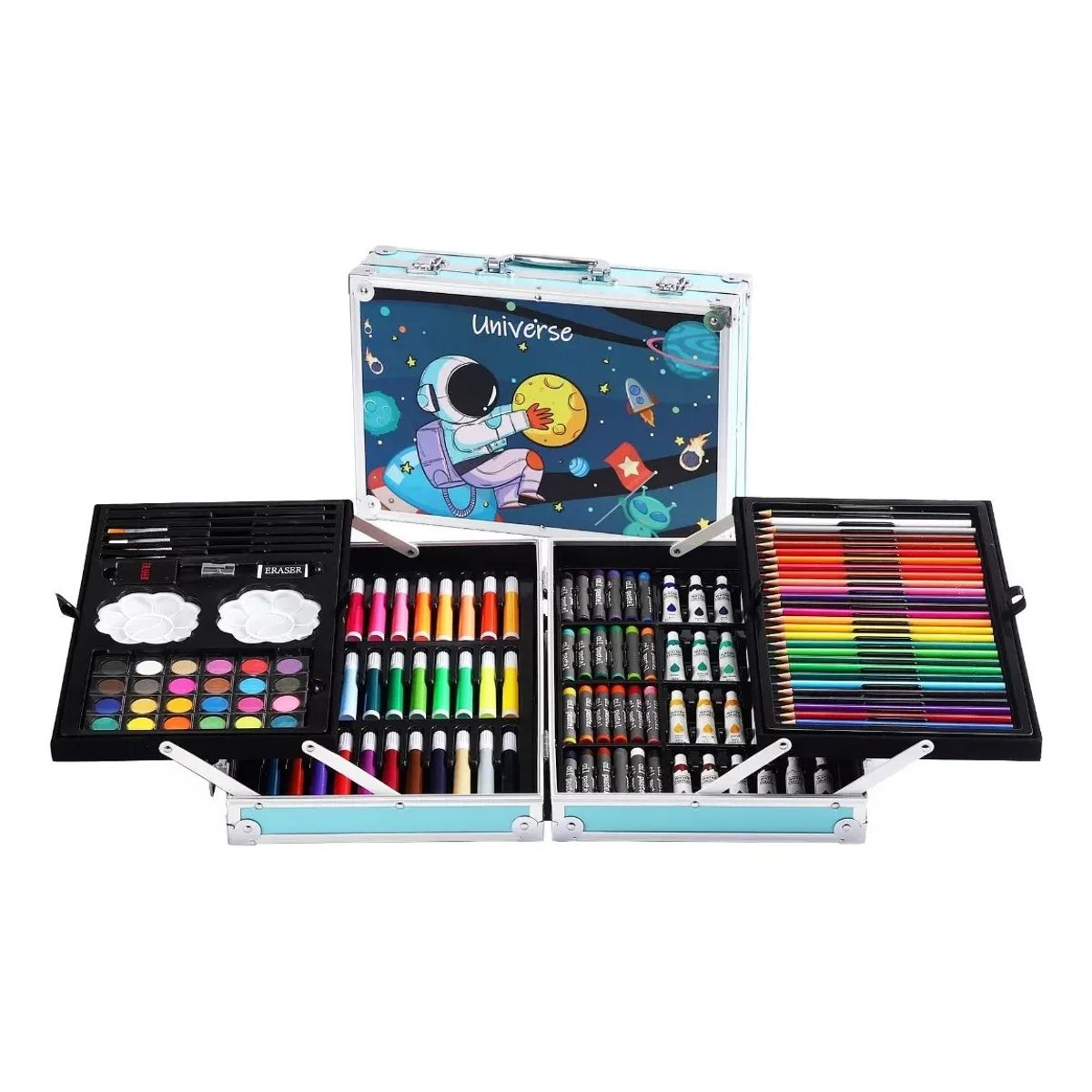NO LOGO - Kit Dibujo Niño 133 Piezas Pintura Arte En Maleta Aluminio