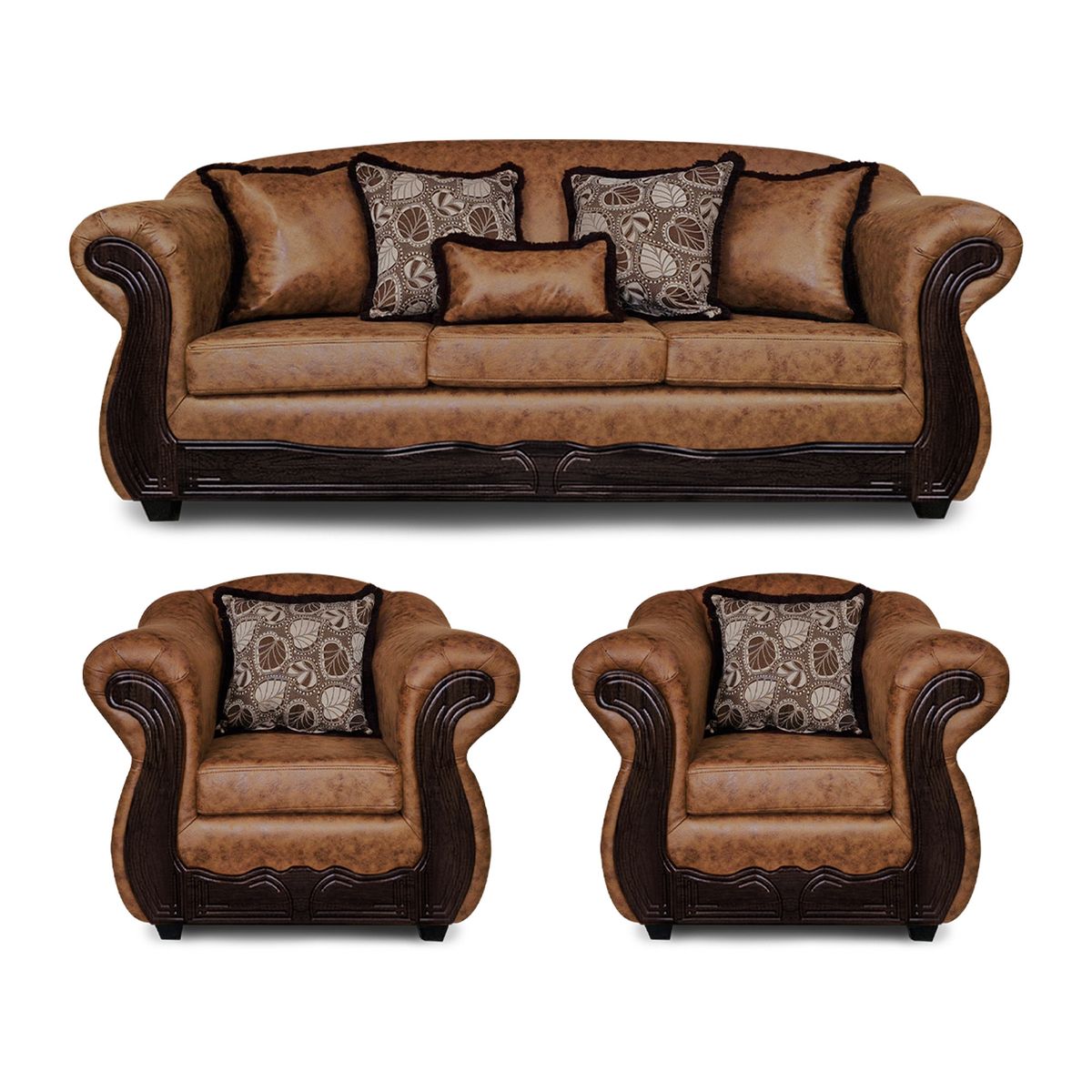 ADONIS LEUDH - Living 3+1+1 Estambul Envejecido Extra Grande Terracota Con Pelitos