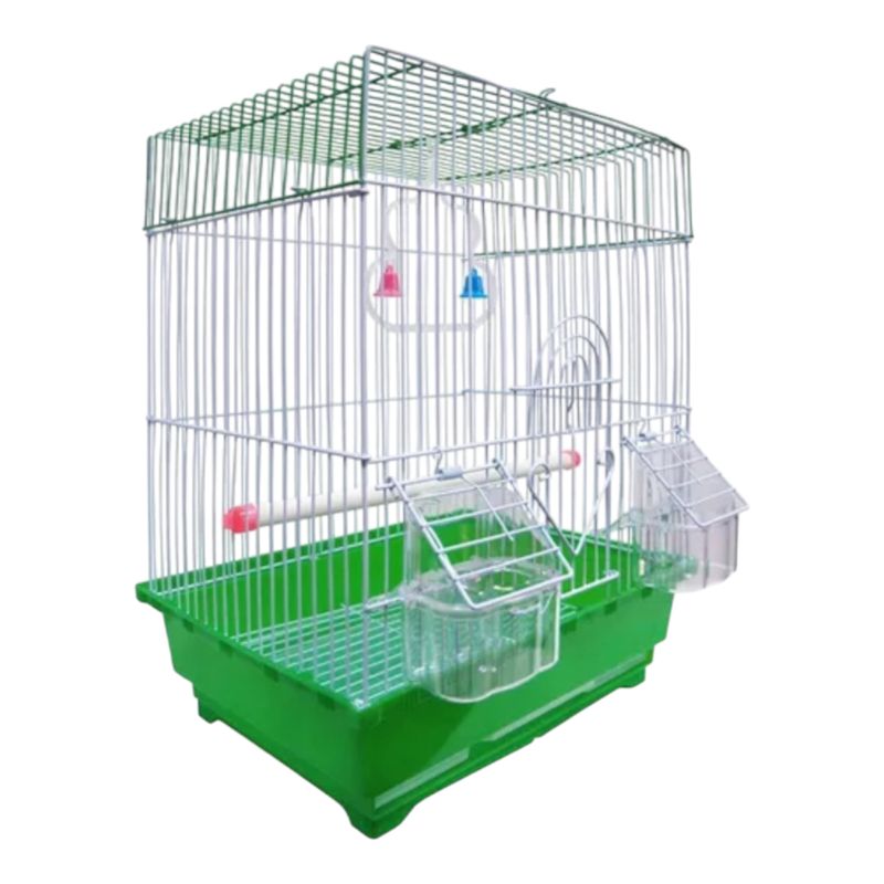 GENERICO - JAULA PARA  AVES PEQUEÑAS MOD 202 VERDE