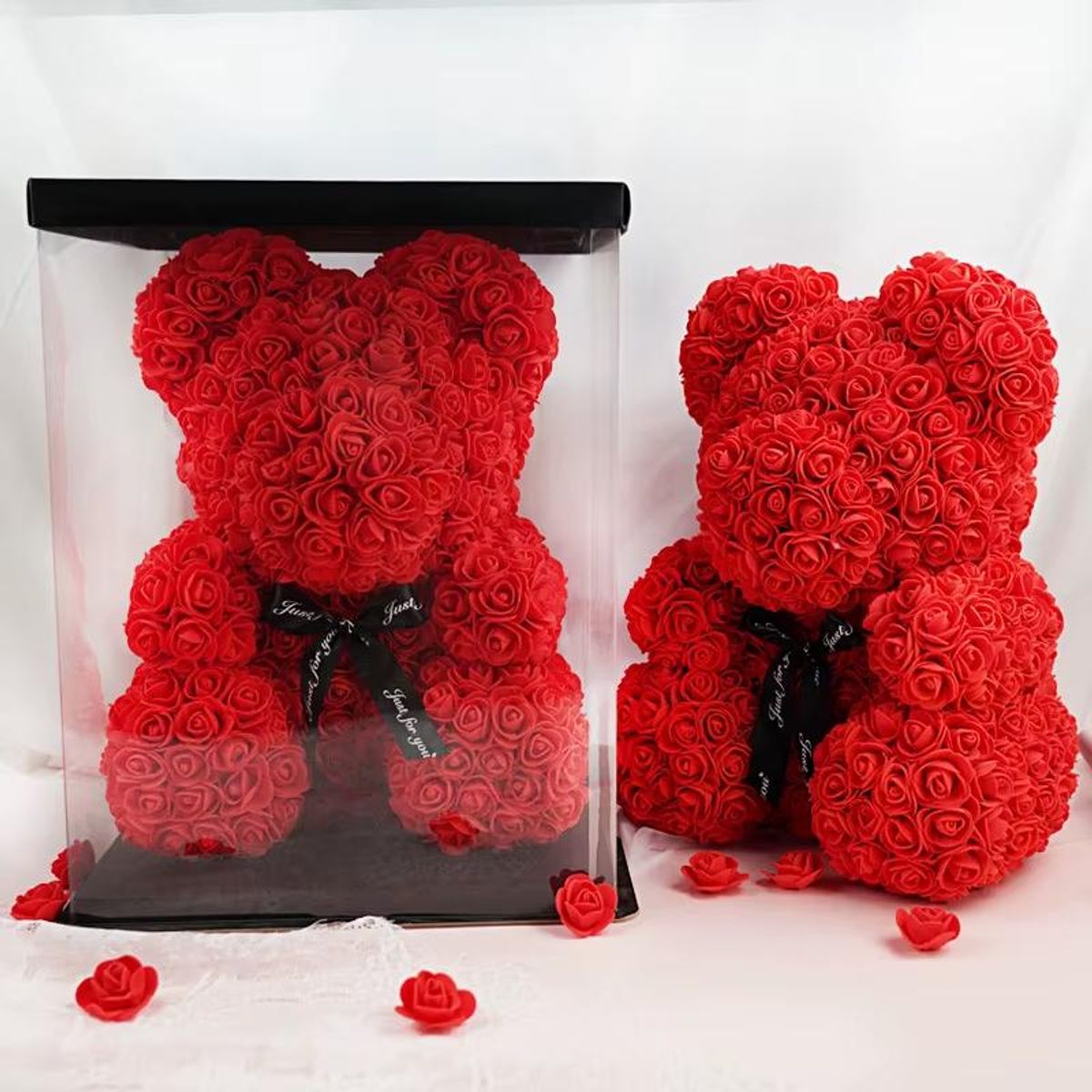 MOVI - Oso De Rosas Artificiales con Caja De Regalo Incluida Original
