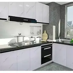 GENERICO - Papel Color Blanco Para Pared Papel Mural Pvc Autoadhesivo Mármol 10mts