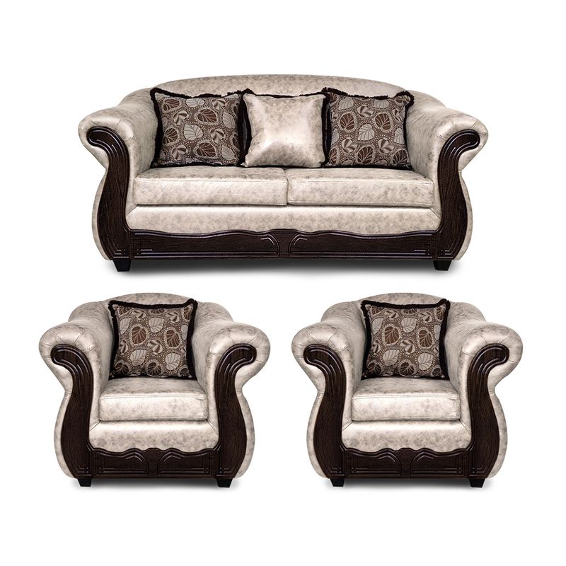 ADONIS LEUDH - Living 2+1+1 Estambul Envejecido Extra Grande Blanco Con Pelitos