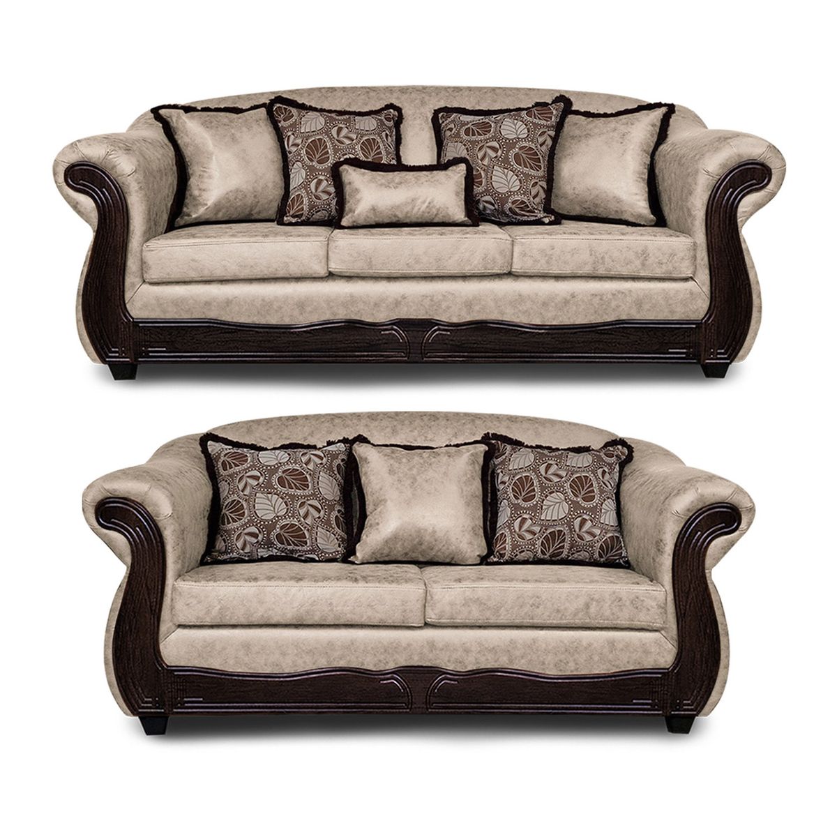 ADONIS LEUDH - Living 3+2 Estambul Envejecido Extra Grande Beige Con Pelitos