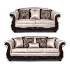 ADONIS LEUDH - Living 3+2 Estambul Envejecido Extra Grande Blanco Con Pelitos