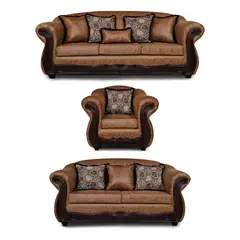 ADONIS LEUDH - Living 3+2+1 Estambul Envejecido Extra Grande Terracota Con Pelitos