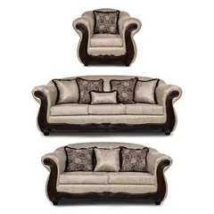 ADONIS LEUDH - Living 3+2+1 Estambul Envejecido Extra Grande Beige Con Pelitos