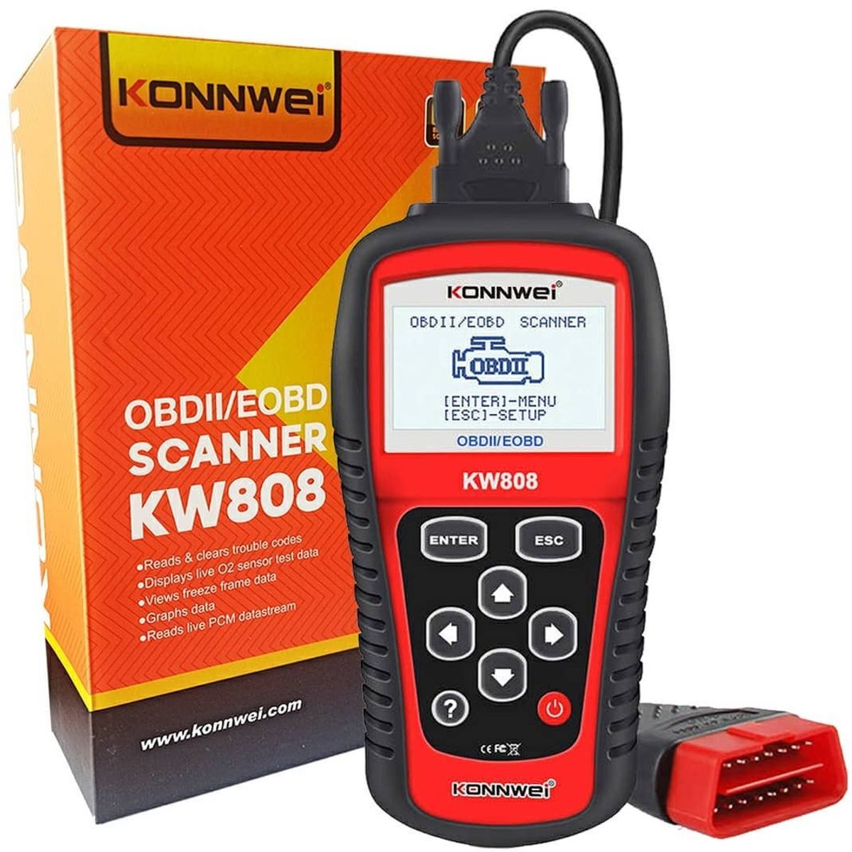 NO LOGO - Escáner Automotriz Obd2 Multifuncional Con Pantalla Lcd