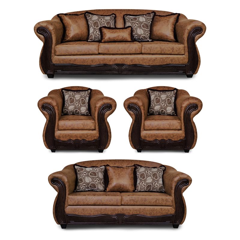 ADONIS LEUDH - Living 3+2+1+1 Estambul Envejecido Extra Grande Terracota Con Pelitos