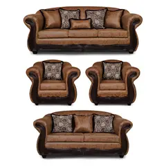 ADONIS LEUDH - Living 3+2+1+1 Estambul Envejecido Extra Grande Terracota Con Pelitos