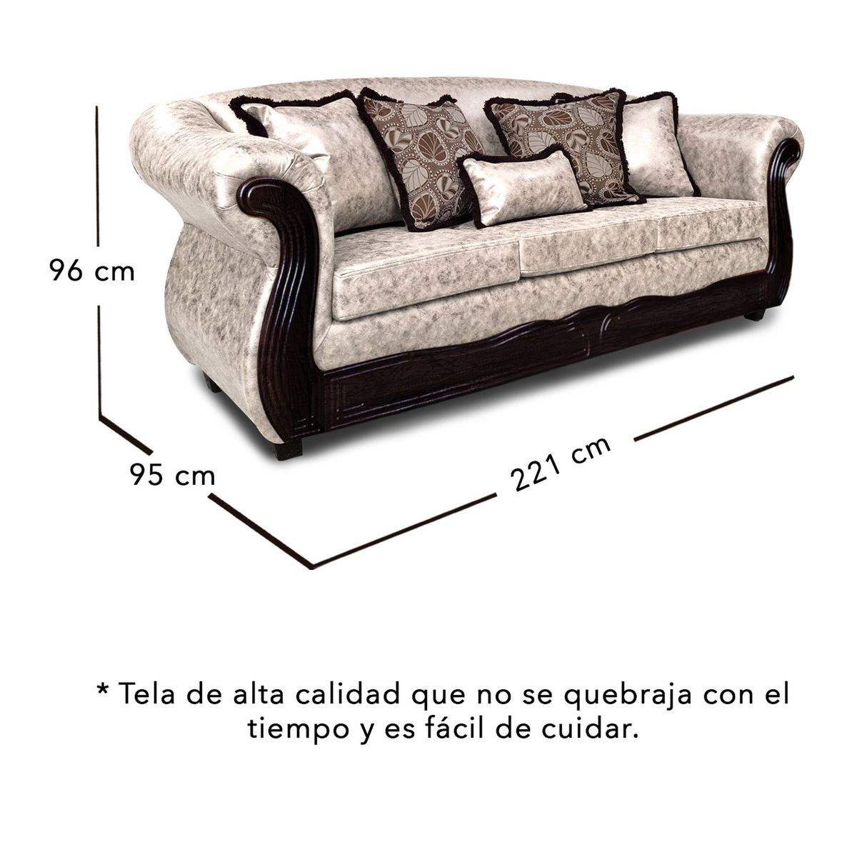 ADONIS LEUDH - Living 3+2+1+1 Estambul Envejecido Extra Grande Blanco Con Pelitos