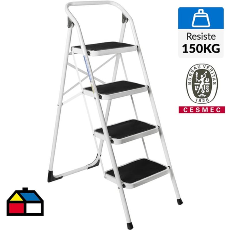 GENERICO - ESCALERA 1,33M 4 PELDAÑOS ACERO 150K