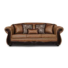 ADONIS LEUDH - Sofá 3 Cuerpos Estambul Envejecido Extra Grande Terracota Con Pelitos