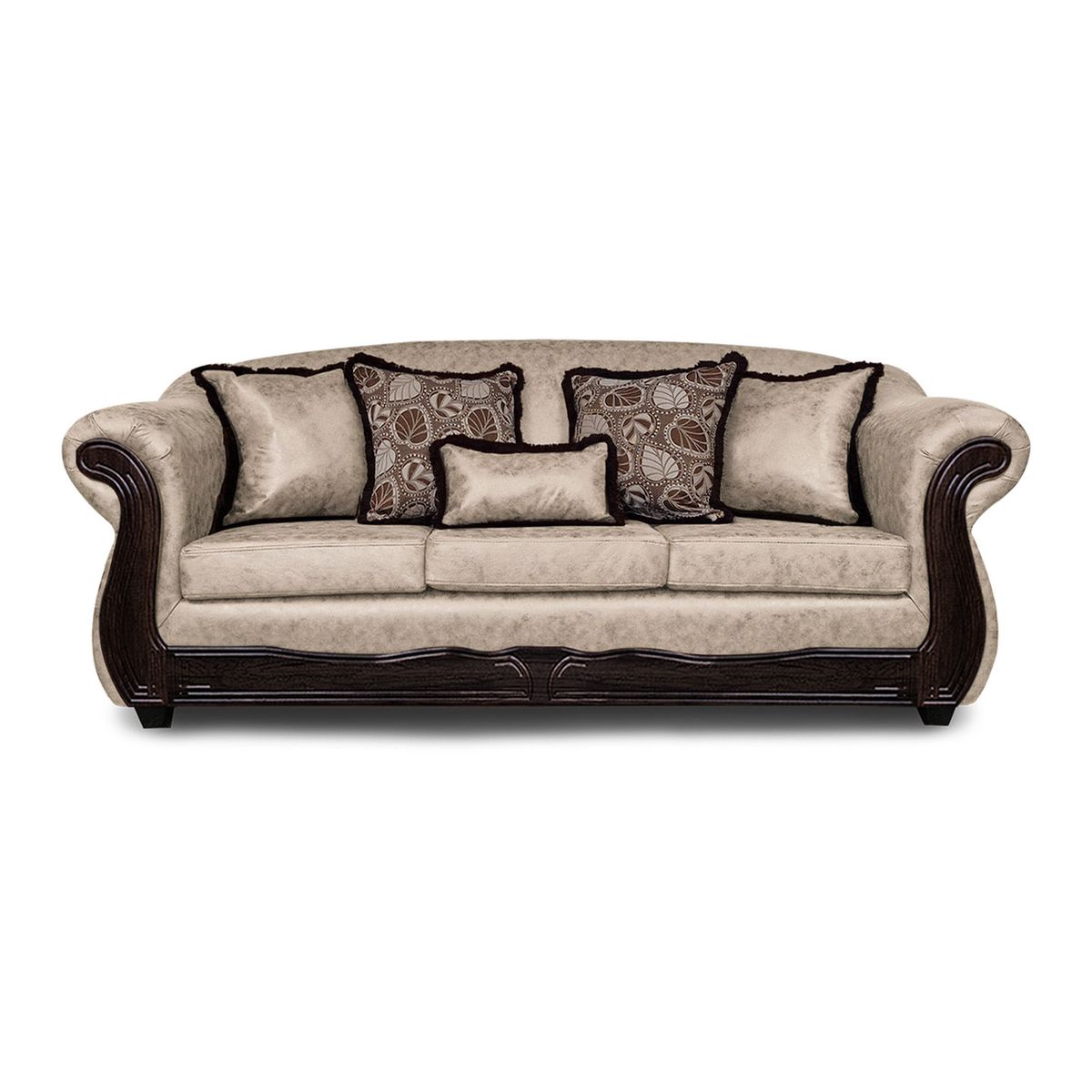 ADONIS LEUDH - Sofá 3 Cuerpos Estambul Envejecido Extra Grande Beige Con Pelitos