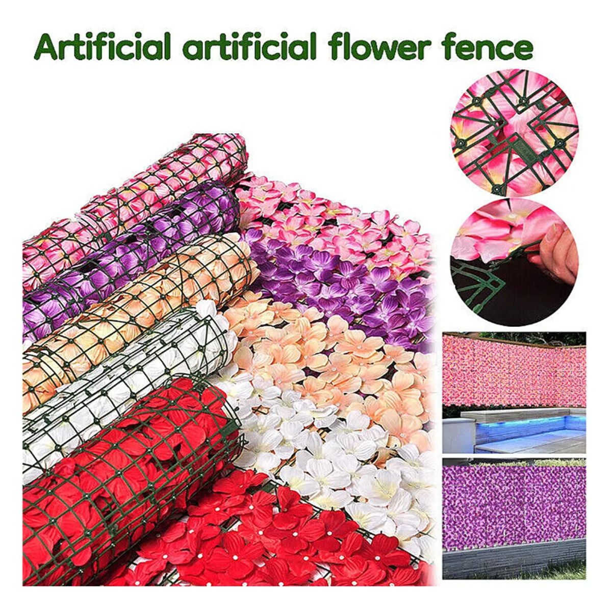 SUPERCENTER - 3x1m Malla De Hojas Enredadera Artificiales Cerca Decorativa Violeta