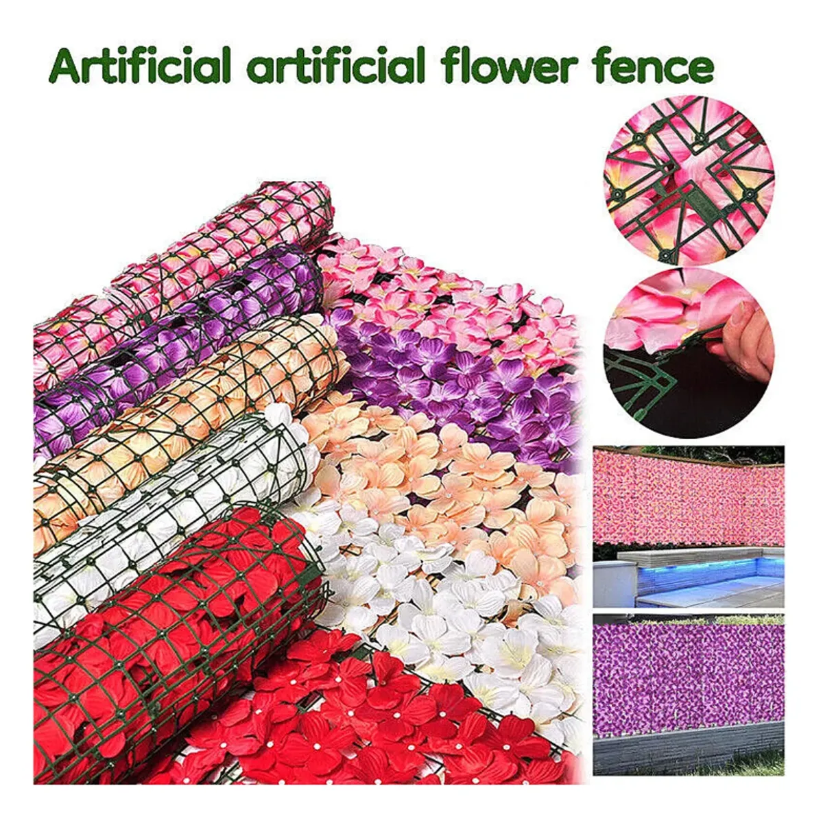 SUPERCENTER - 3x1m Malla De Hojas Enredadera Artificiales Cerca Decorativa Violeta