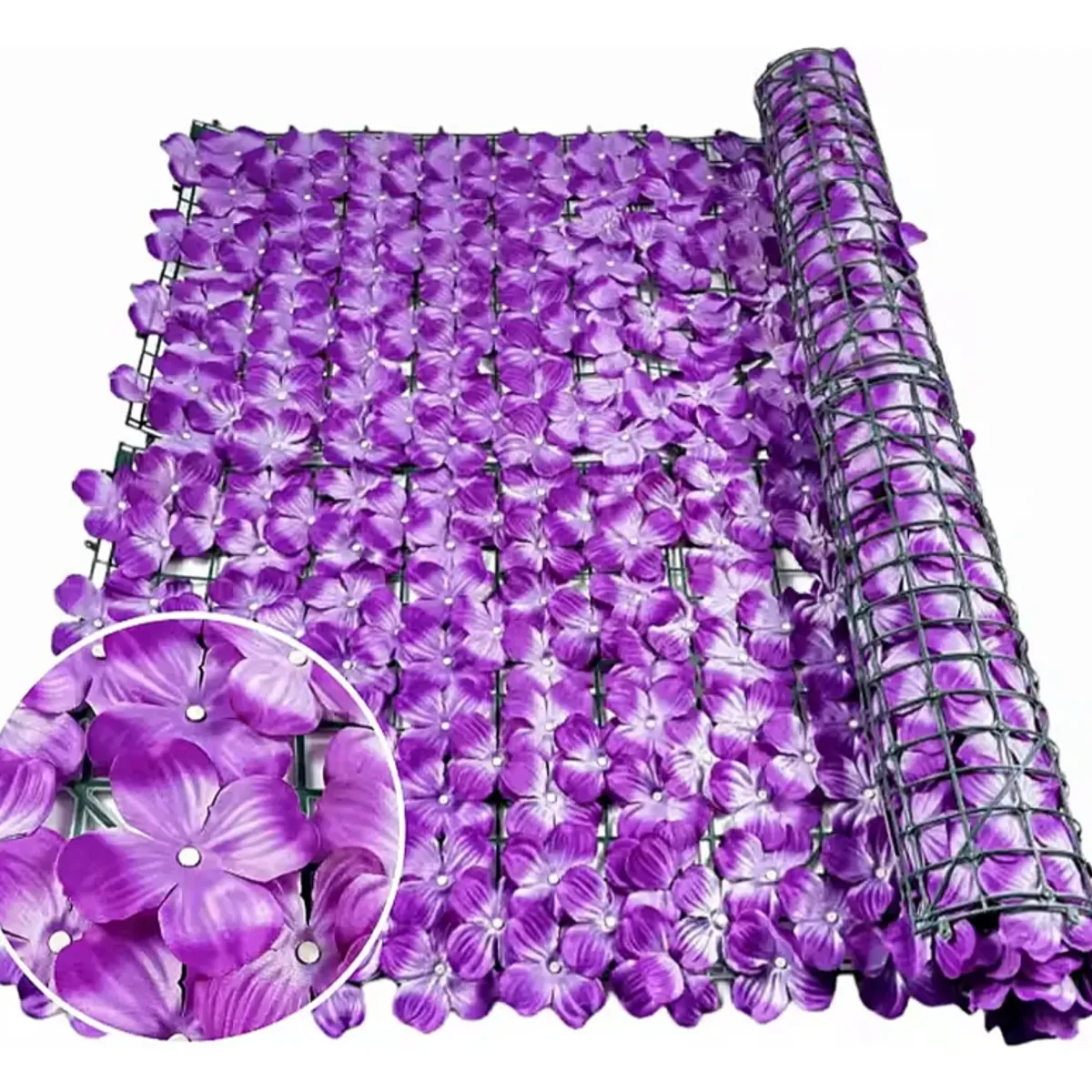 SUPERCENTER - 3x1m Malla De Hojas Enredadera Artificiales Cerca Decorativa Violeta