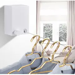 GENERICO - Tendedero Secador De Ropa Retráctil De Pared Cuerda De Acero