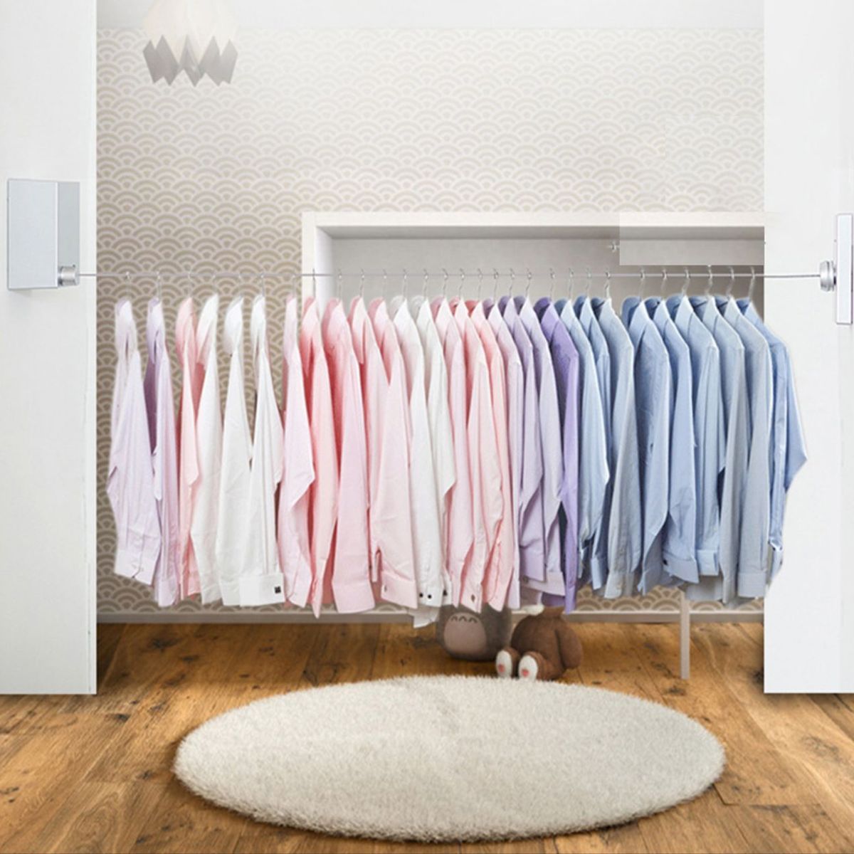 GENERICO - Tendedero Secador De Ropa Retráctil De Pared Cuerda De Acero