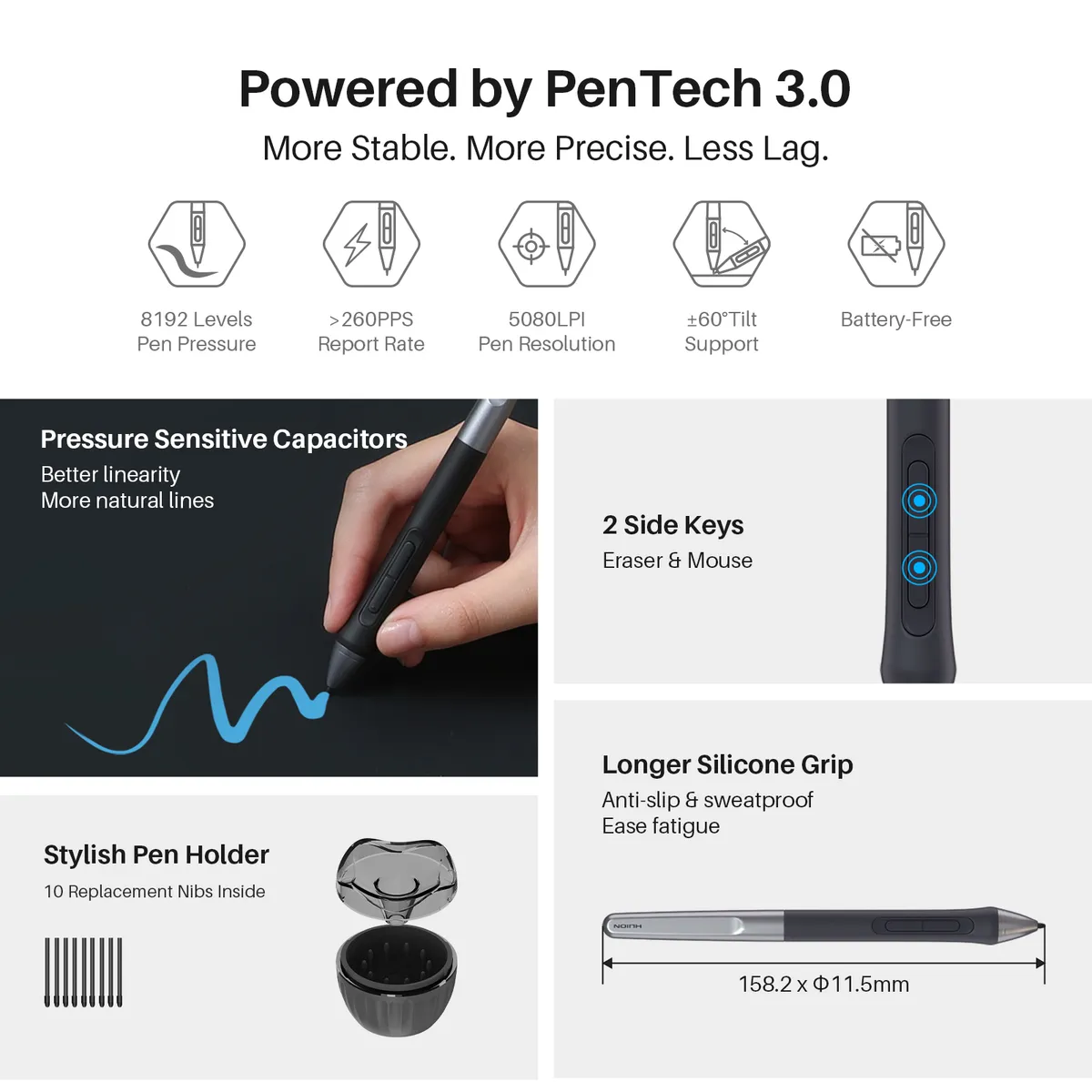 HUION - Tablet gráfica de dibujo HUION Inspiroy 2 L H1061P