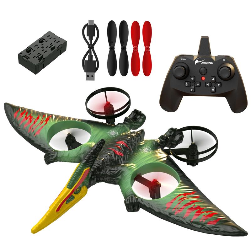 TIOZONEY - Aeroplano de control remoto con forma de dragón - verde