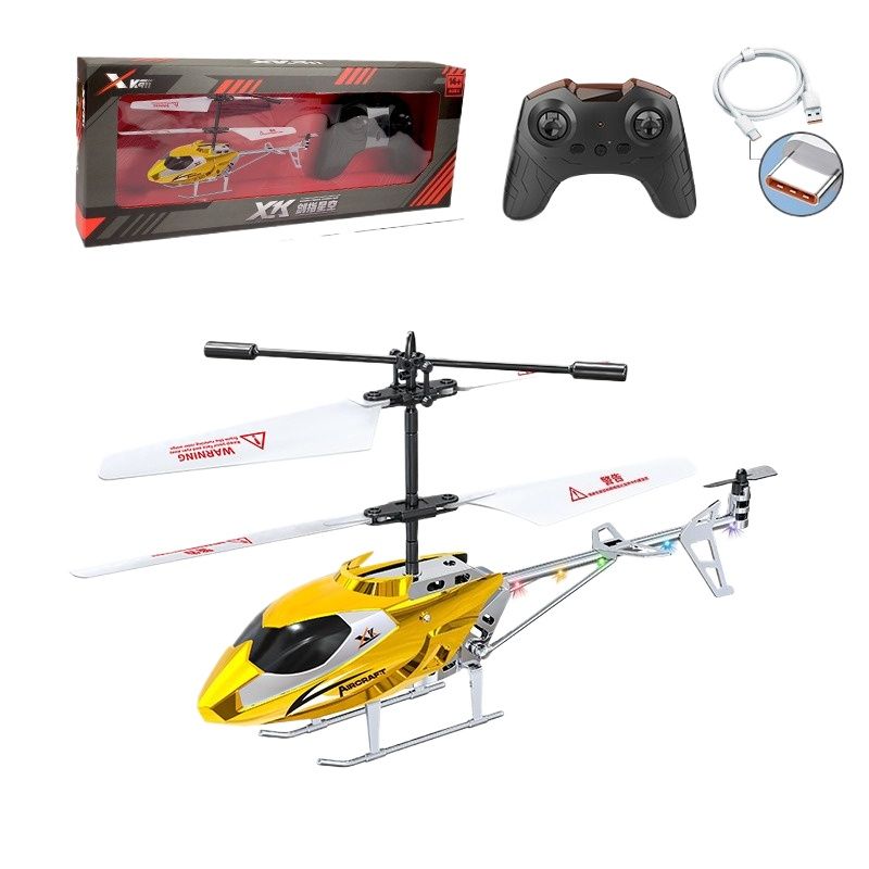 TIOZONEY - helicóptero de control remoto de juguete - amarillo