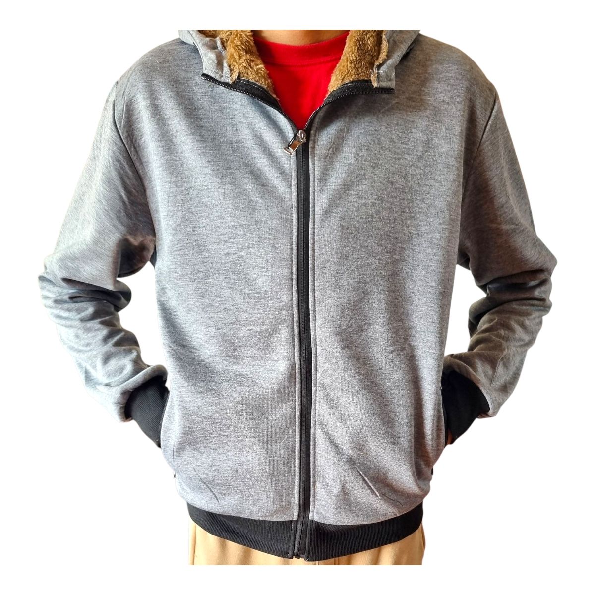 HERIEL - Polerón Hombre Forrado En Chiporro Con Gorro