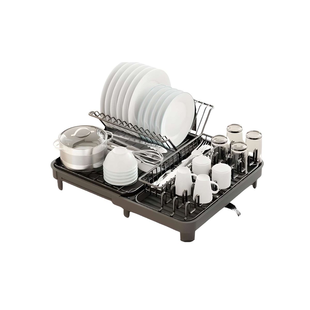 GENERICO - Secaplatos Escurridor Cocina Acero Inoxidable Plegable Loza