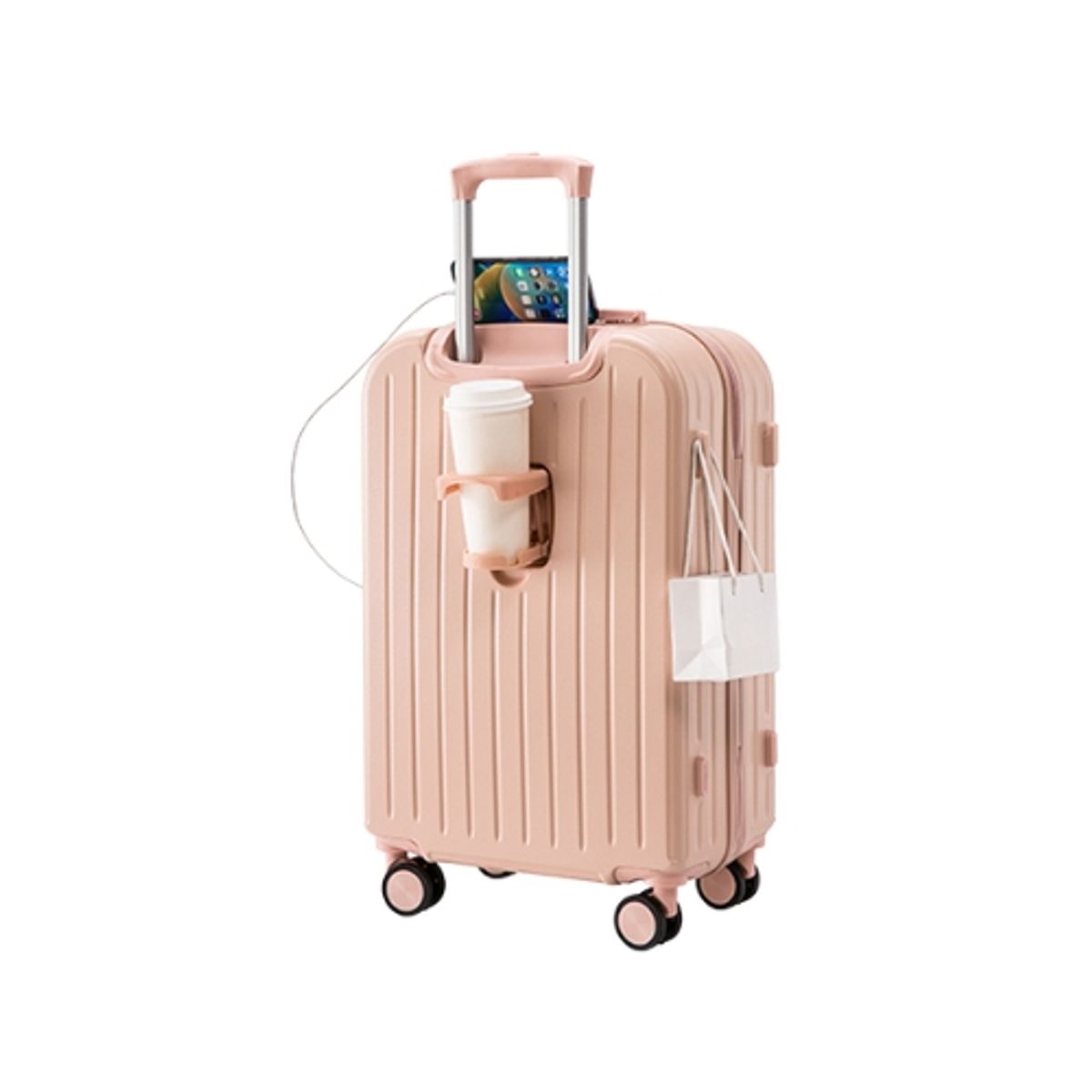 CRUSEC - Maleta De Viaje Cabina Equipaje Mediano Con USB Y Portavasos