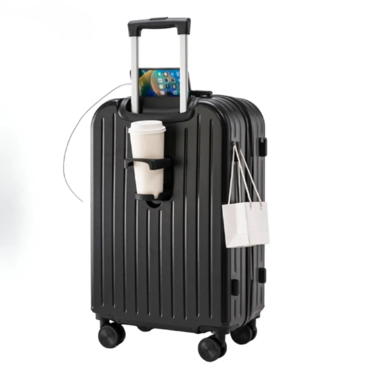 CRUSEC - Maleta De Viaje Cabina Equipaje Mediano Con USB Y Portavasos