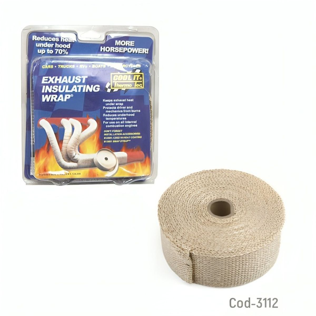 GENERICO - CINTA AISLANTE DE CALOR IDEAL ESCAPE  AUTO O MOTO 10M