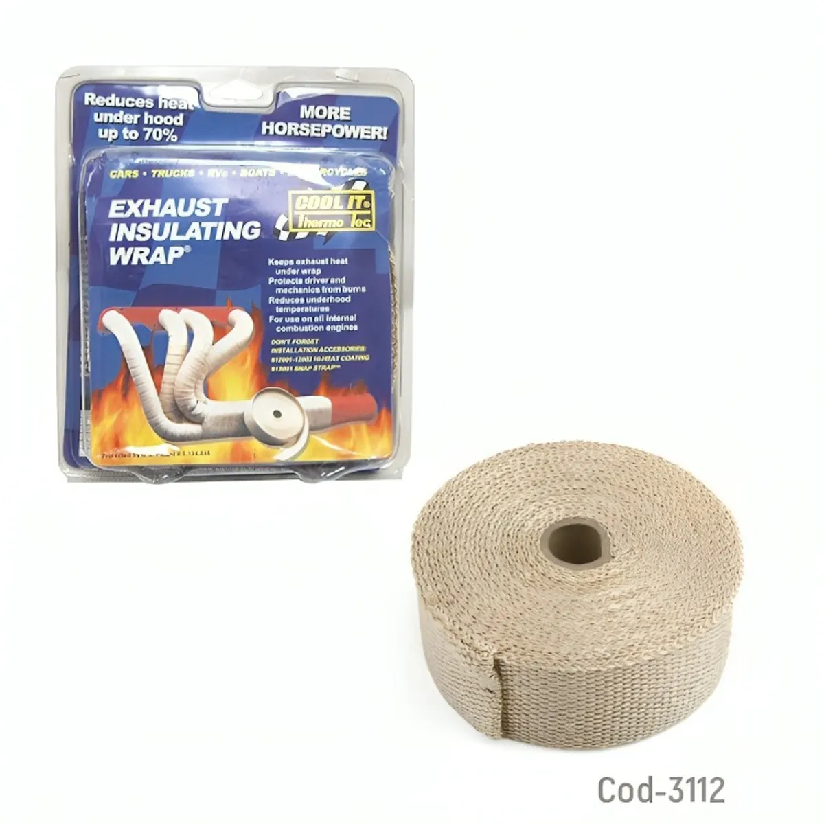 GENERICO - CINTA AISLANTE DE CALOR IDEAL ESCAPE  AUTO O MOTO 10M