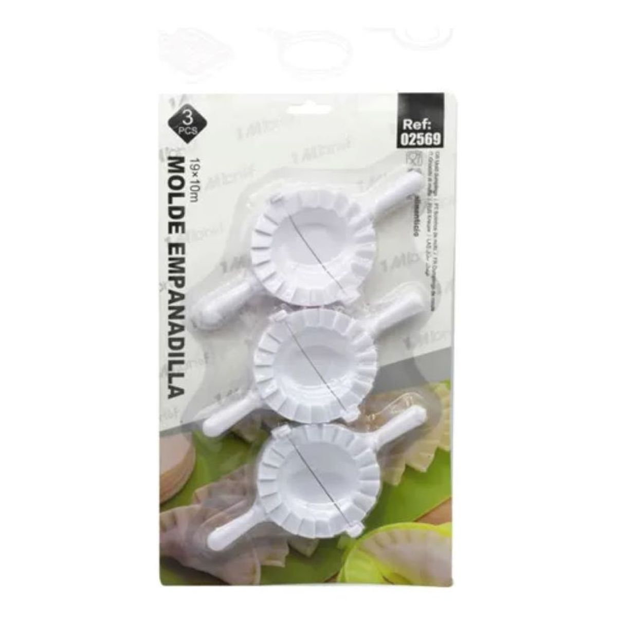 GENERICO - Set De 3 Moldes Para Empanadas 19x10 Cm