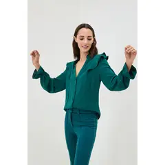 IO - Blusa Manga Larga Verde Cata Mujer