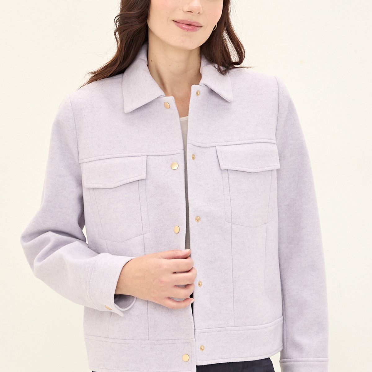 MA GRIFFE - Chaqueta Lila Medio Mujer Magriffe