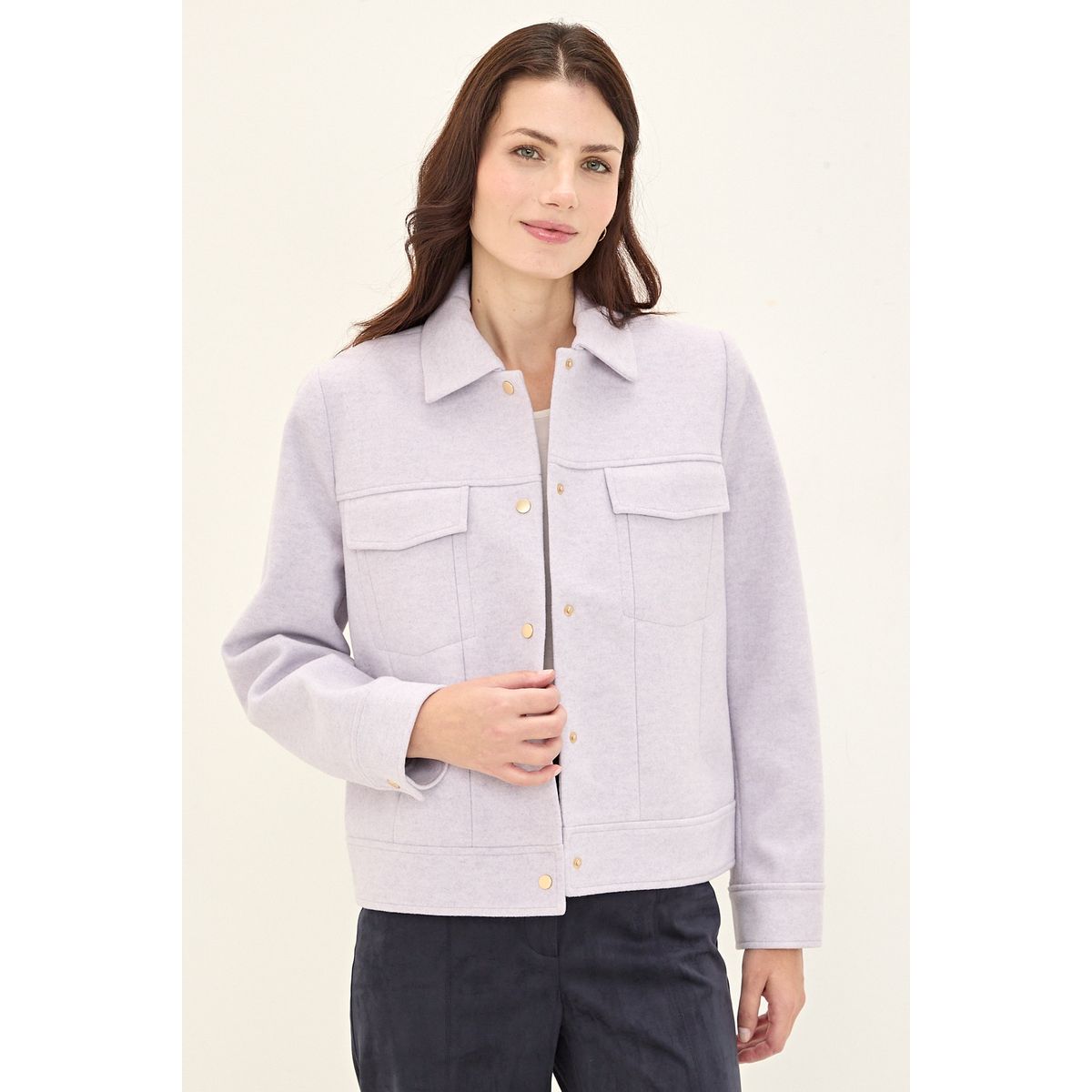 MA GRIFFE - Chaqueta Lila Medio Mujer Magriffe