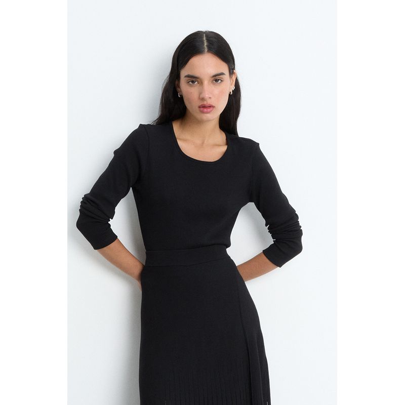IO - Polera Manga Larga Negro Mujer Io