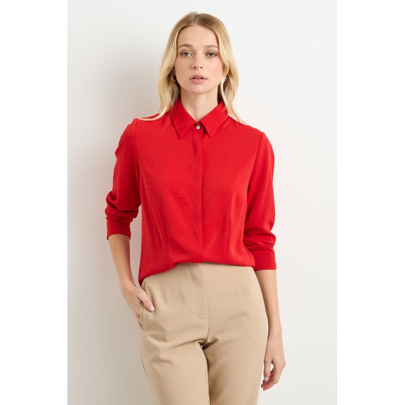 ASH - Blusa Manga Larga Rojo Mujer Ash
