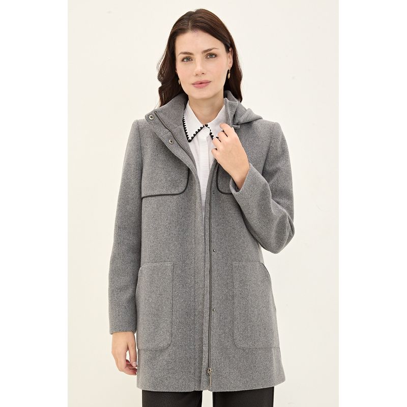 MA GRIFFE - Chaqueton Gris Marengo Mujer Magriffe