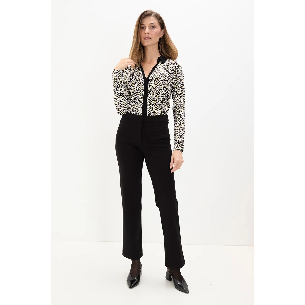 MA GRIFFE - Polera Manga Larga Crudo Mujer Magriffe