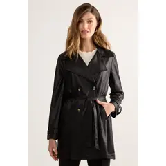 MA GRIFFE - Trench Liso Negro MAGRIFFE
