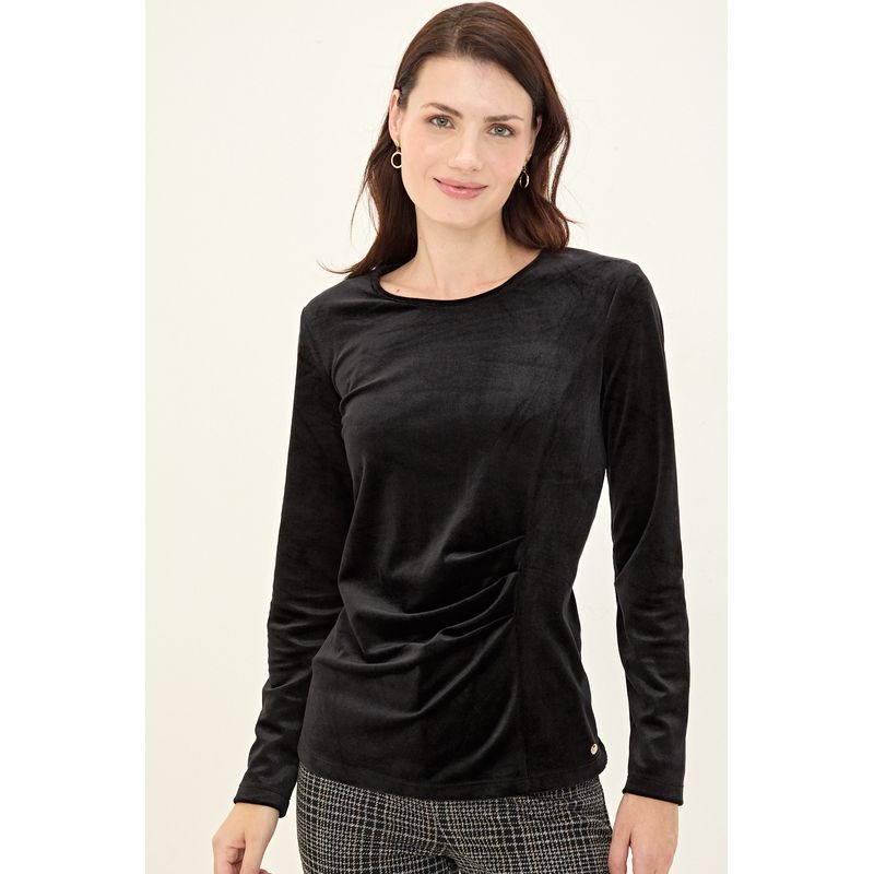 MA GRIFFE - Polera Manga Larga Negro Mujer Magriffe