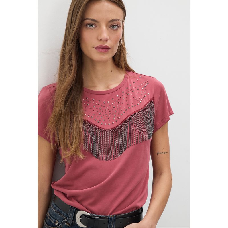 IO - Polera Manga Corta Rosado Mujer Io
