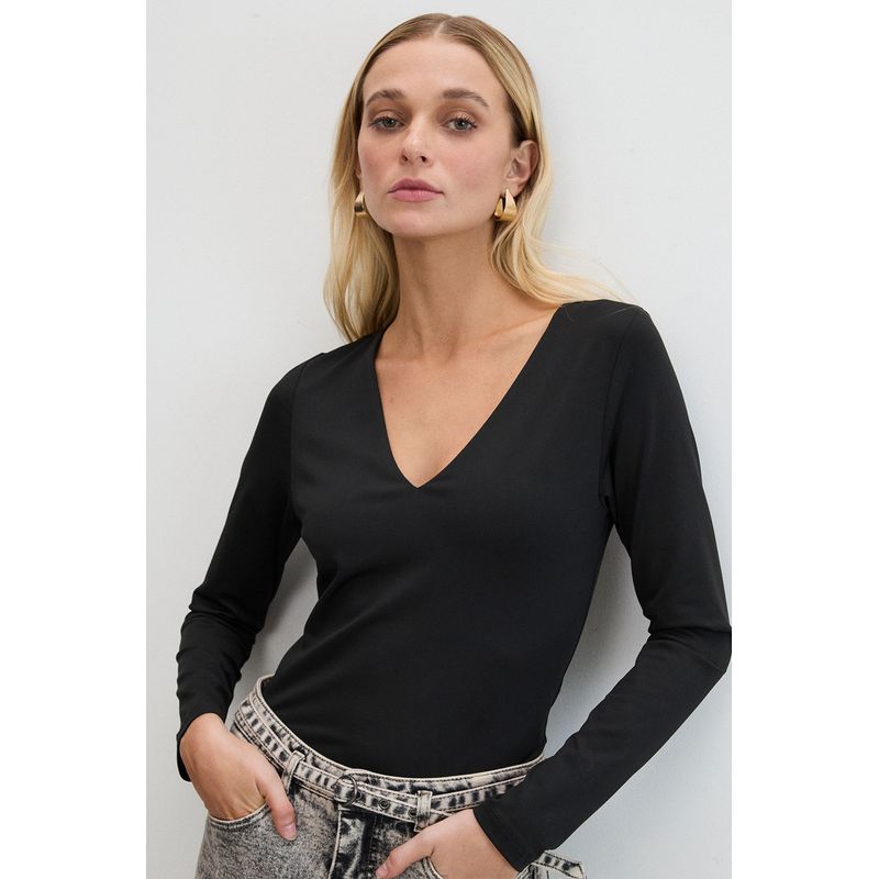 ASH - Polera Manga Larga Negro Mujer Ash