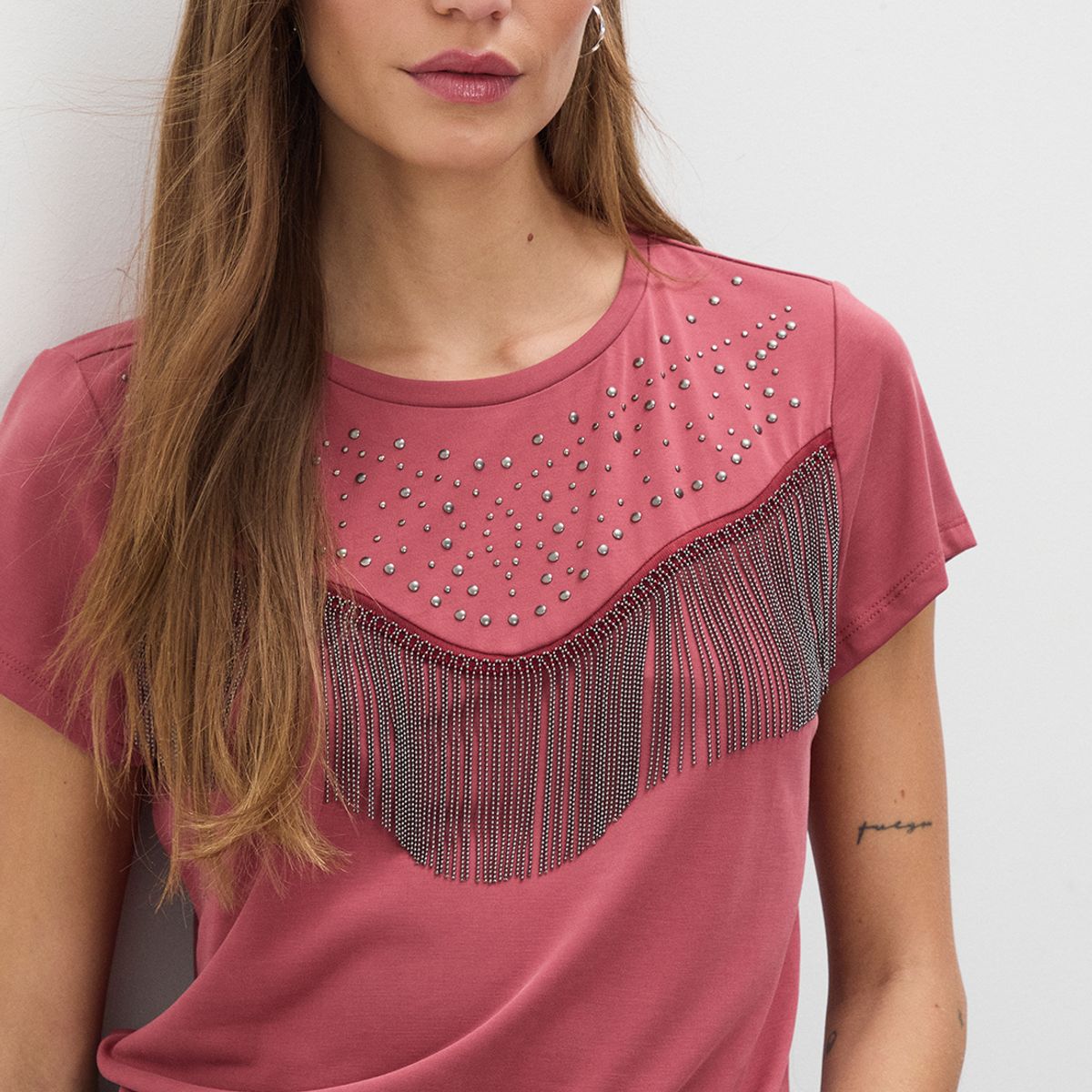 IO - Polera Manga Corta Rosado Mujer Io